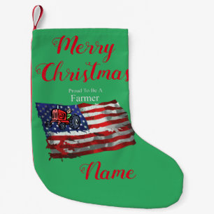 Proud Patriotic Farmer Flag Thunder_Cove  Kleine Kerstsok