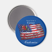 Proud Patriotic Farmer Flag Thunder_Cove Magneet (Voorkant / Achterkant)