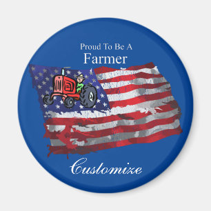 Proud Patriotic Farmer Flag Thunder_Cove Magneet