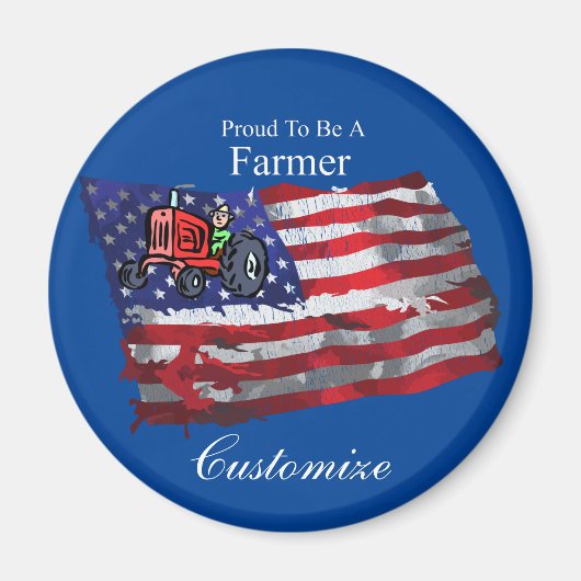 Proud Patriotic Farmer Flag Thunder_Cove Magneet (Voorkant)