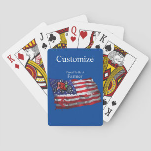 Proud Patriotic Farmer Flag Thunder_Cove Pokerkaarten