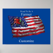 Proud Patriotic Farmer Flag Thunder_Cove Poster (Voorkant)