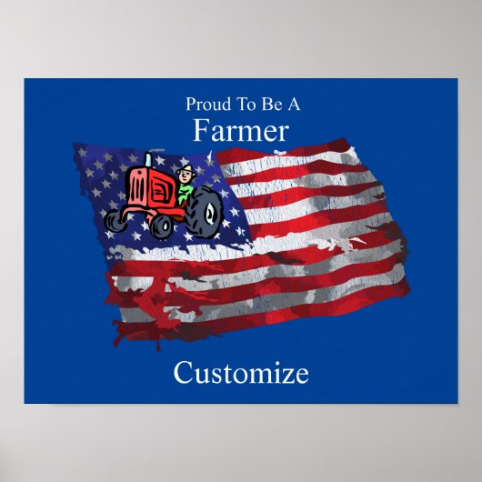 Proud Patriotic Farmer Flag Thunder_Cove Poster (Voorkant)
