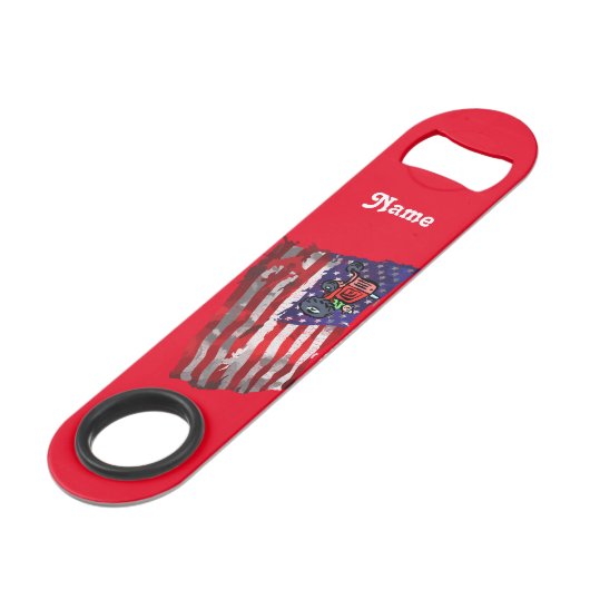 Proud Patriotic Farmer Flag Thunder_Cove Speed Flessenopener (Achterkant Gekanteld)