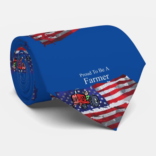 Proud Patriotic Farmer Flag Thunder_Cove Stropdas (Opgerold)