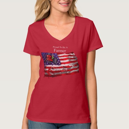 Proud Patriotic Farmer Flag Thunder_Cove T-Shirt (Voorkant)