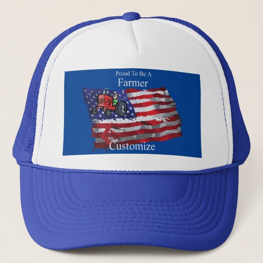 Proud Patriotic Farmer Flag Thunder_Cove Trucker Pet (Voorkant)