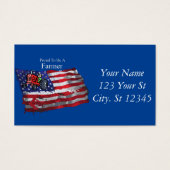 Proud Patriotic Farmer Flag Thunder_Cove Visitekaartje (Voorkant)