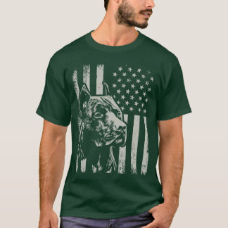 Proud Patriotic Pit Bull Owner Lover American Flag T-shirt