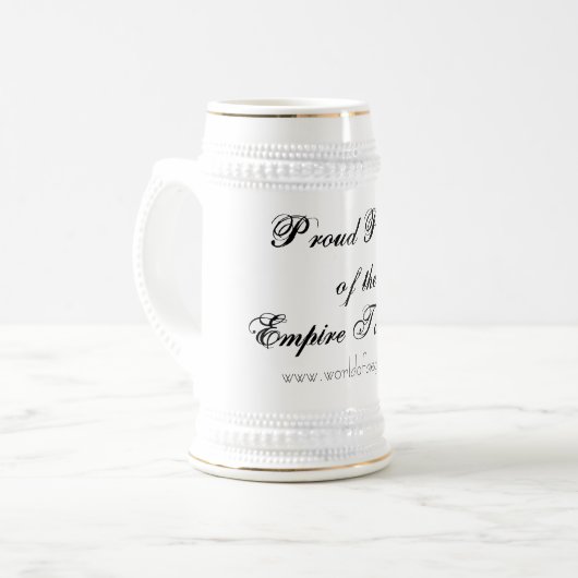 Proud Patron van de Rijk Tankard, www.worldof... Bierpul (Voorkant links)