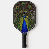 Proud Peacock aangepast monogram Pickleball Paddle (Achterkant)