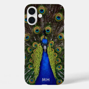 Proud Peacock aangepaste monogram telefoongevallen iPhone 16 Plus Hoesje