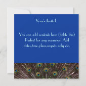 Proud Peacock AFSTUDEREN Invitation Kaart (Achterkant)