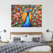 Proud Peacock Canvas Afdruk (Insitu (Slaapkamer))