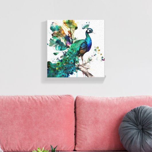 Proud Peacock Canvas Afdruk (Insitu (Woonkamer))