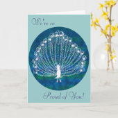 Proud Peacock Felicitaties Kaart (Gele Bloem)