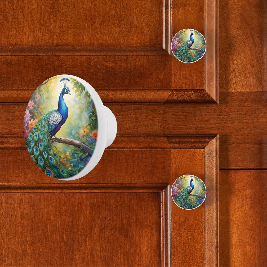 Proud Peacock Keramische Knop