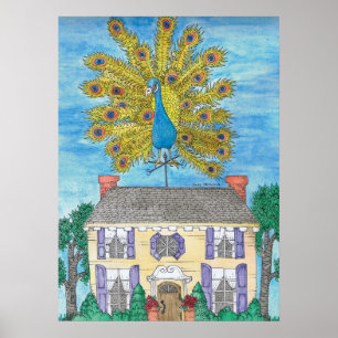 Proud Peacock-Poster afdrukken Poster