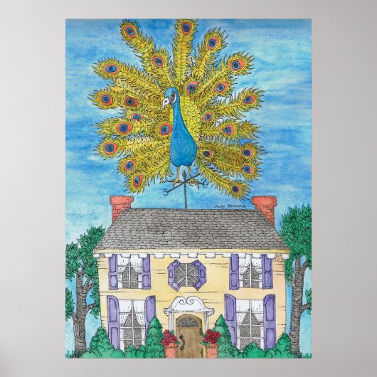 Proud Peacock-Poster afdrukken Poster (Voorkant)