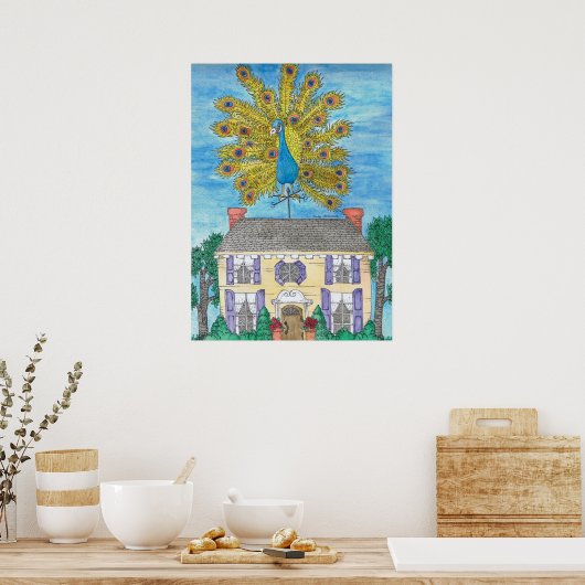 Proud Peacock-Poster afdrukken Poster (Keuken)