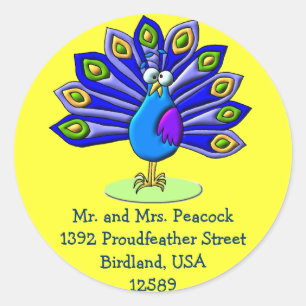 Proud Peacock Ronde Sticker