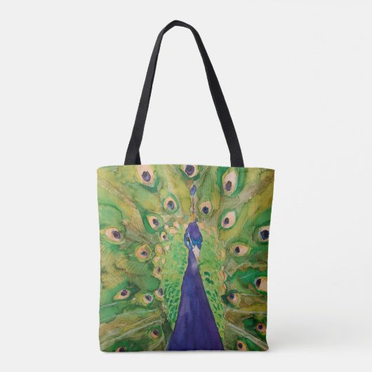 Proud Peacock schilderen door MirandaPA-Canvas tas (Achterkant)