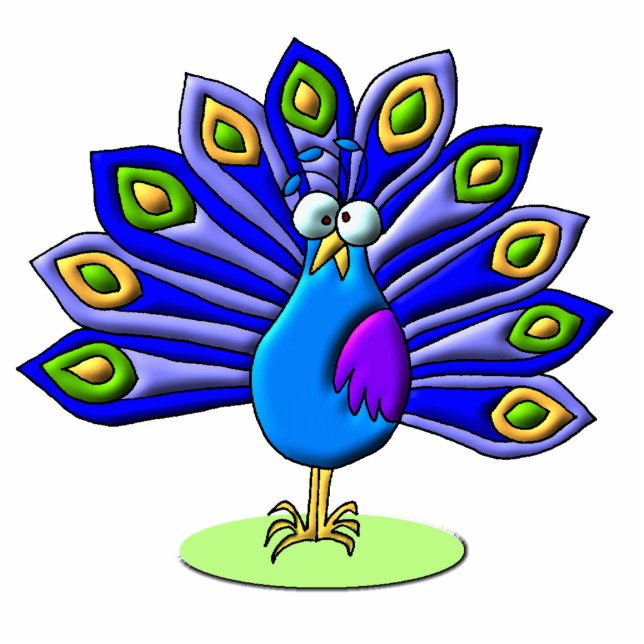 Proud Peacock Staand Fotobeeldje (Voorkant)