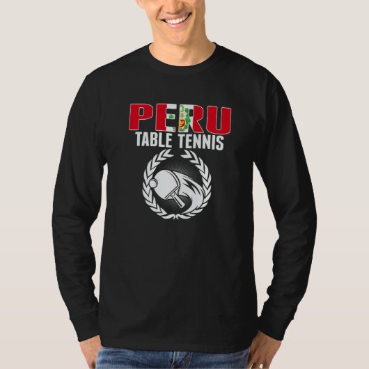 Proud Peru Table Tennis  Peruvian Ping Pong Suppor T-shirt (Voorkant)