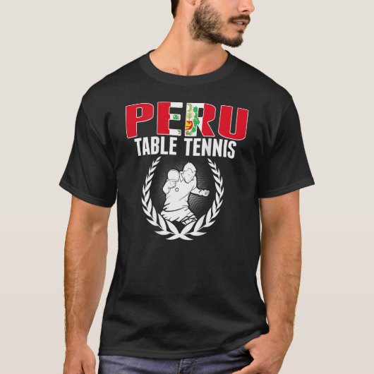 Proud Peru Table Tennis  Peruvian Ping Pong Suppor T-shirt (Voorkant)