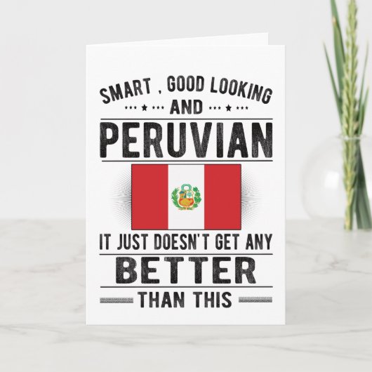 Proud Peruvian Flag Peru Heritage Peruvian Roots Kaart (Voorkant)