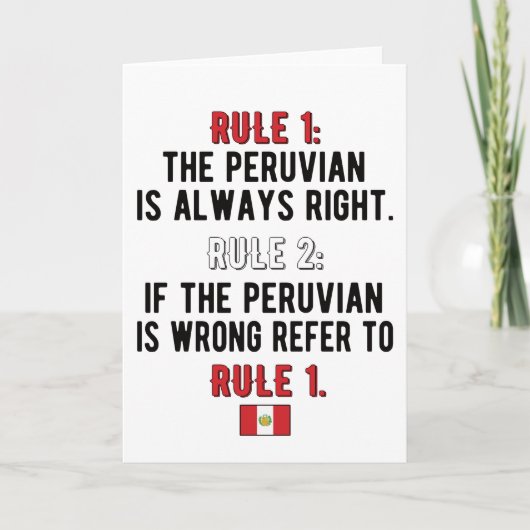Proud Peruvian Roots Peru Flag Peruvian Heritage Kaart (Voorkant)