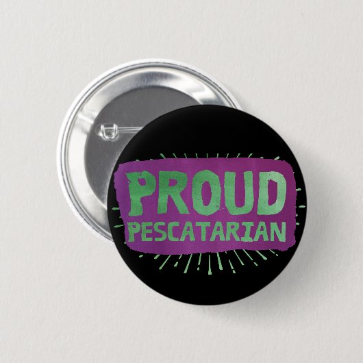 Proud pescatarian ronde button 5,7 cm (Voorkant /achterkant)