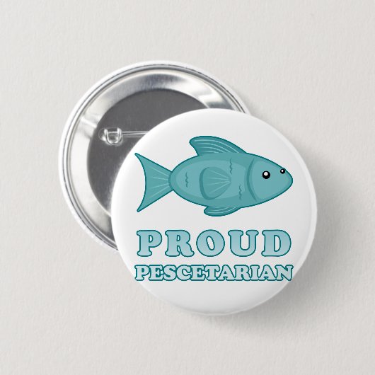 Proud Pescetarian Ronde Button 5,7 Cm (Voorkant /achterkant)