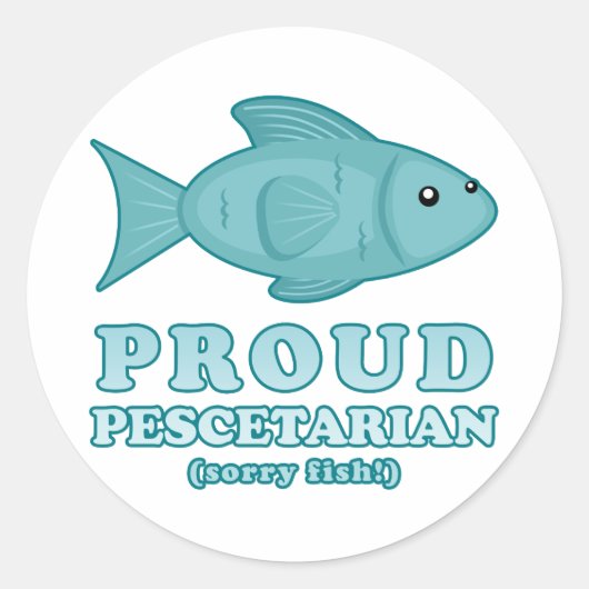 Proud Pescetarian Ronde Sticker (Voorkant)