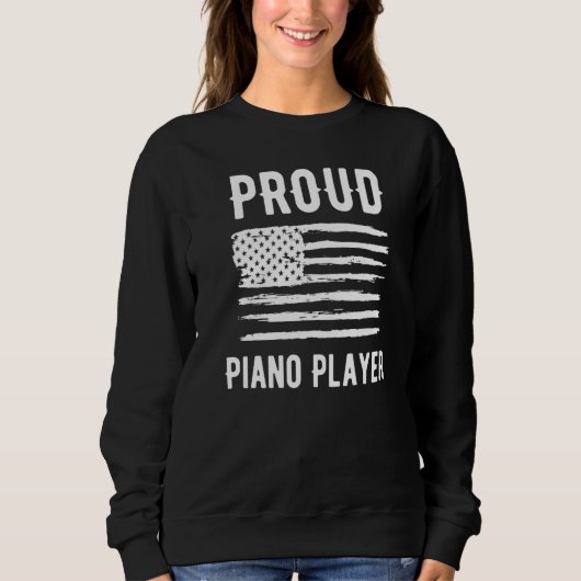 Proud Piano Player Profession American Flag Premiu Trui (Voorkant)