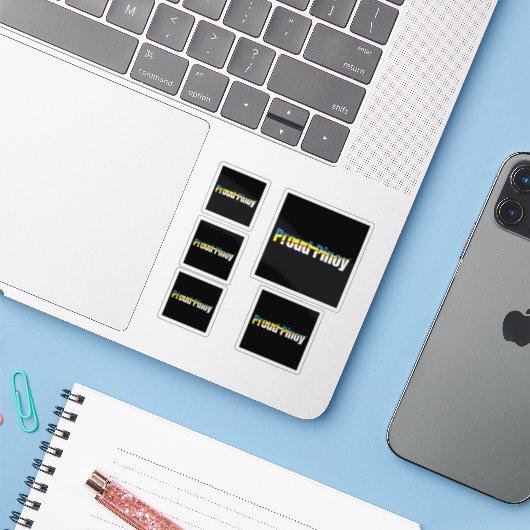 Proud Pinoy - Filippijnen Vlag Tagalog Sticker (Laptop met iPhone)