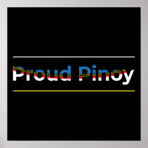 Proud Pinoy - Filippijnse vlag Word Art Lettering Poster