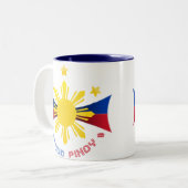 Proud Pinoy Tweekleurige Koffiemok (Voorkant links)