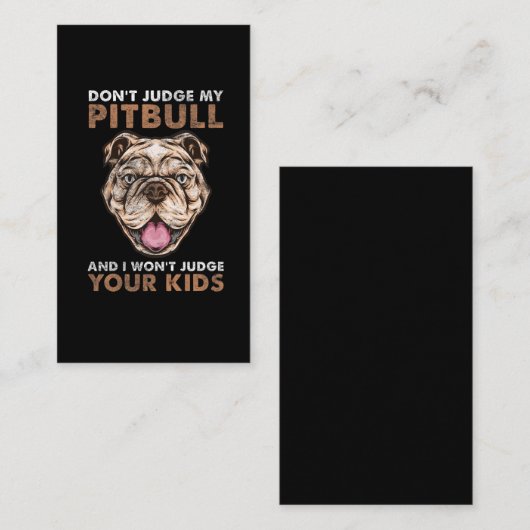 Proud Pitbull Mam Dog Eigenaar Pit Bull Moeder Visitekaartje (Voorkant / Achterkant)