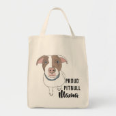 Proud Pitbull Mama Tas (White/Tan) (Voorkant)