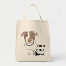 Proud Pitbull Mama Tas (White/Tan)