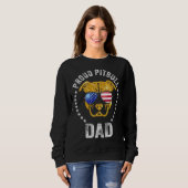Proud Pitbull Pap Face Pitbull draagt Amerikaanse  Trui (Voorkant volledig)