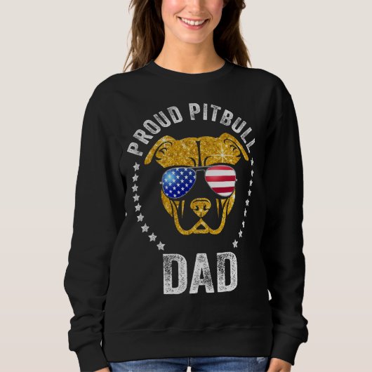 Proud Pitbull Pap Face Pitbull draagt Amerikaanse  Trui (Voorkant)