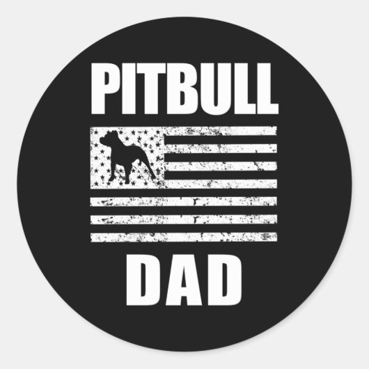 Proud Pitbull Papa American Bully 's Ronde Sticker (Voorkant)