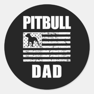 Proud Pitbull Papa American Bully 's Ronde Sticker