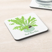 Proud Plant Mam - de nestfern van de vogel op wit. Bier Onderzetter (Linkerzijde)