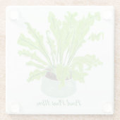 Proud Plant Mam - de nestfern van de vogel op wit. Glazen Onderzetter (Achterkant)