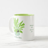 Proud Plant Mam - de nestfern van de vogel op wit. Tweekleurige Koffiemok (Voorkant links)