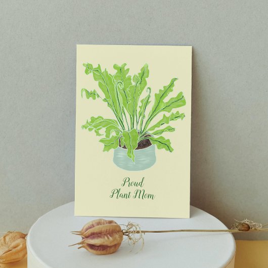 Proud Plant Mam - vogelnestfern op sinaasappel. Kaart