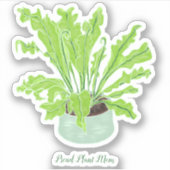 Proud Plant Mam - vogelnestsnoer op maat. Sticker (Voorkant)